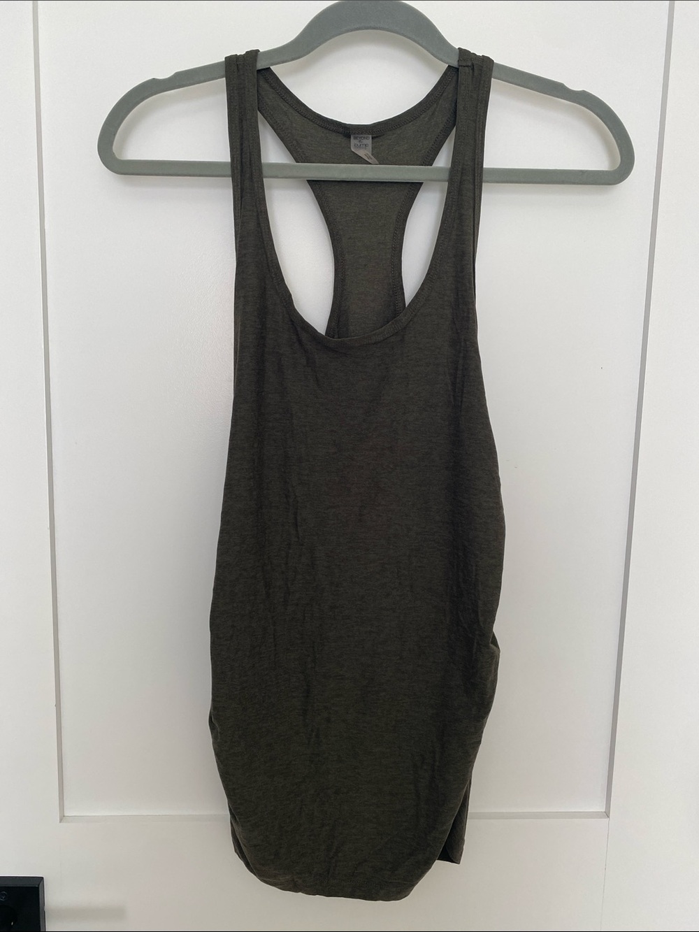 Beyond the Bump maternity Racerback Tank Top - Olive Green